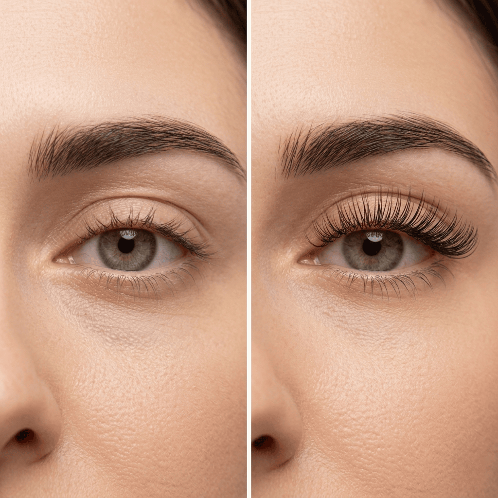 Lash Lifting in Augsburg bei MUSE Kosmetik vorher/nachher